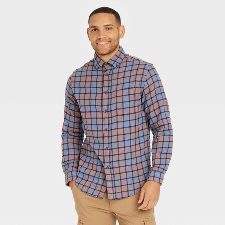 Men's Lightweight Flannel Long Sleeve Button-down Shirt - Goodfellow & Co