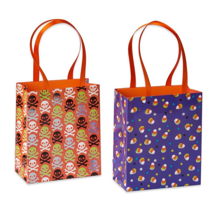 6ct Candy Corn & Skulls Halloween Treat Bags - Papyrus,