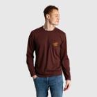 Men's United By Blue Logo Waves Long Sleeve Graphic T-shirt - Bitter Chocolate