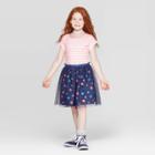 Girls' Space Print Tulle Dress - Cat & Jack Navy