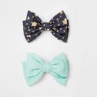 Girls' 2pk Fabric Bow Clips - Cat & Jack Fabric One Size,