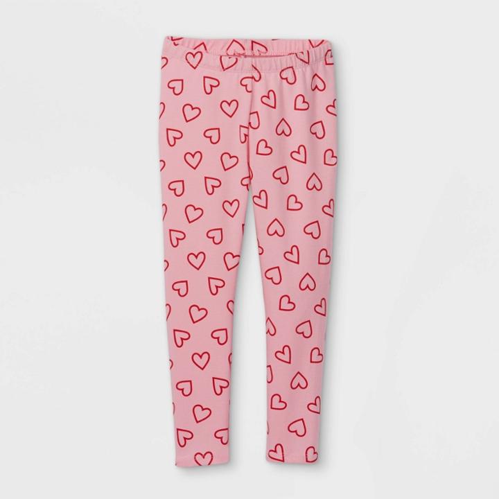 Toddler Girls' Heart Leggings - Cat & Jack Pink
