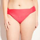 Women's Medium Coverage Cinch Band Hipster Bikini Bottom - Kona Sol Coral (pink)