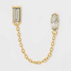 Sugarfix By Baublebar Crystal Link Earrings Chain - Gold