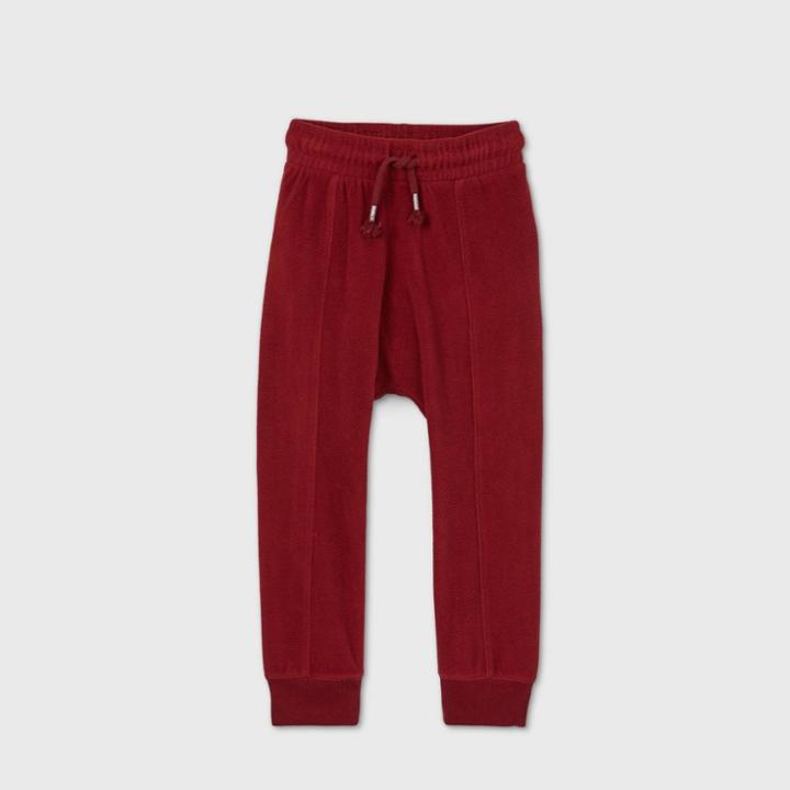 Toddler Boys' Pull-on Micro-fleece Jogger Pants - Cat & Jack Maroon