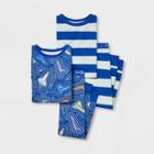 Toddler Boys' 4pc Space Ship & Striped Tight Fit Pajama Set - Cat & Jack Blue