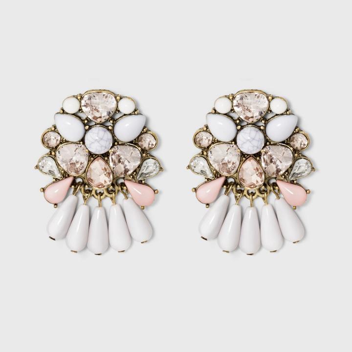 Sugarfix By Baublebar Mixed Stone Drop Earrings - White, Girl's