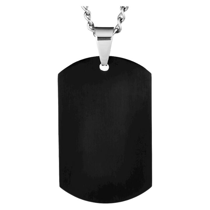 Men's Crucible Black Plated Stainless Steel Dog Tag Necklace