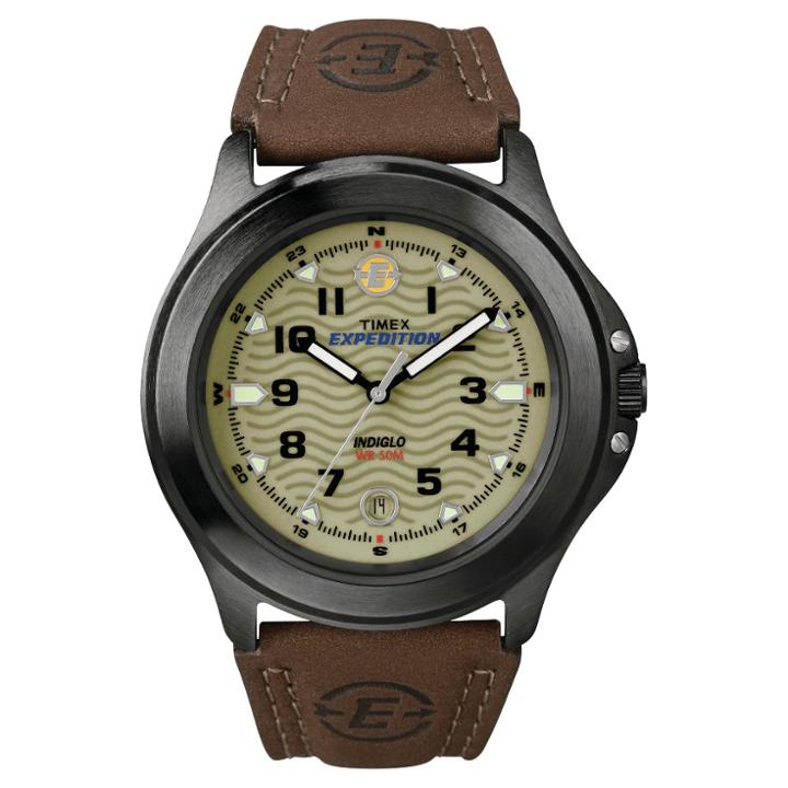 Men's Timex Expedition Field Watch With Leather Strap - Gray/green/brown T470129j, Pecan