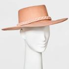 Women's Felt Boater Hat - A New Day Coral, Pink