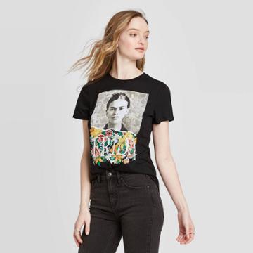 Women's Frida Kahlo Short Sleeve T-shirt (juniors') - Black