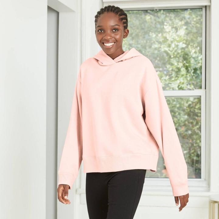 Women's Hooded Fleece Sweatshirt - A New Day Pink