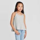 Girls' Pointelle Swing Tank Top - Art Class Gray