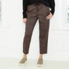 Women's Plaid Ankle Length Pants - A New Day Brown Xs,