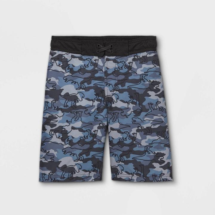 Boys' Dino Print Board Shorts - Cat & Jack Gray