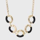 Molten Metal Woven Wrapped Statement Necklace - A New Day Black