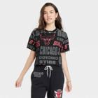 Women's Chicago Bulls Nba Cropped Short Sleeve Graphic T-shirt - Black