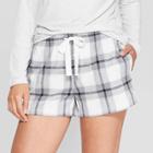 Women's Buffalo Plaid Perfectly Cozy Flannel Lounge Pajama Shorts - Stars Above Heather Gray L, Women's,