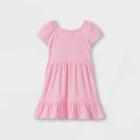 Toddler Girls' Rib Tie Back Short Sleeve Dress - Cat & Jack Pink