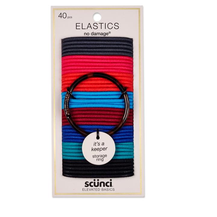 Scunci No Damage Elastics With Bonus Ring Holder