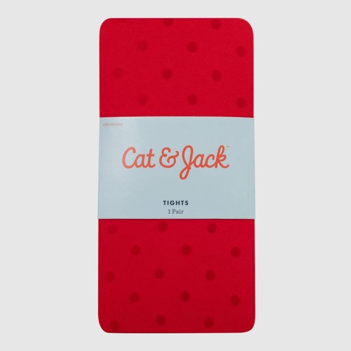Baby Girls' Polka Dot Tights - Cat & Jack Red