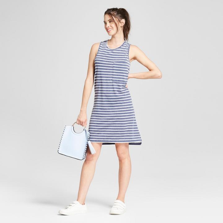 Women's Striped Burnout Wash Pocket Dress - Grayson Threads (juniors') Blue