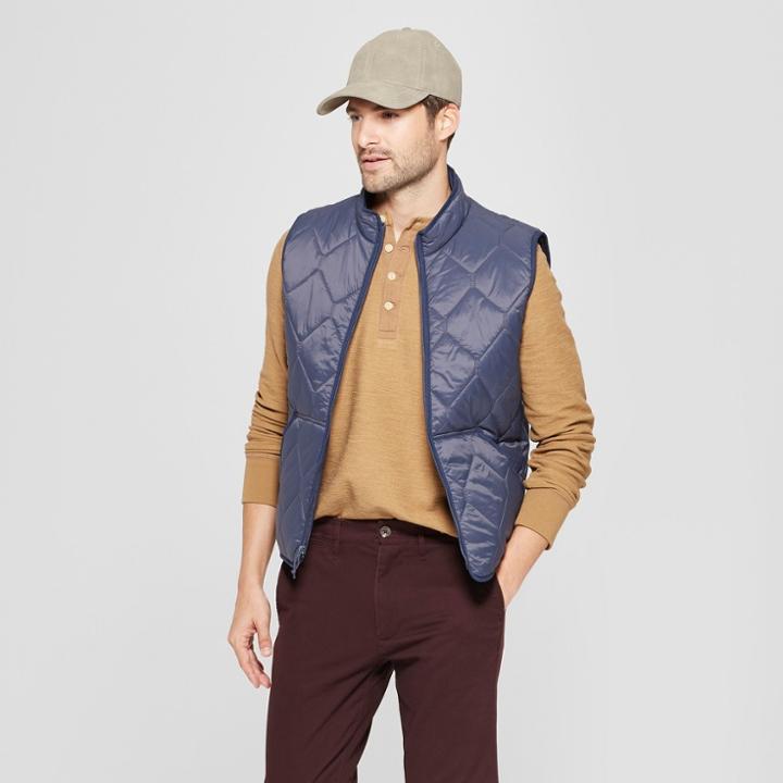 Men's Lightweight Quilted Vest - Goodfellow & Co Geneva Blue