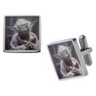 Men's Star Wars Yoda Graphic Stainless Steel Square Cufflinks