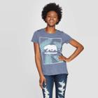 Women's Short Sleeve Scoop Neck Nor Cali Bear Graphic T-shirt - Awake Navy