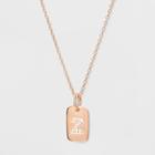Sterling Silver Initial Z Cubic Zirconia Necklace - A New Day Rose Gold, Rose Gold - Z