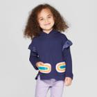 Toddler Girls' Hoodie Pullover Sweater - Cat & Jack Navy