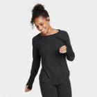 Women's Essential Crewneck Long Sleeve T-shirt - All In Motion Black