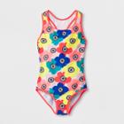 Girls' Oversized Floral One Piece Swimsuit - Cat & Jack Pink