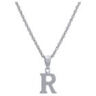 Distributed By Target Women's Sterling Silver Initial Pendant - R (18), Sterling