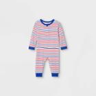 Ev Holiday Baby Americana Striped Matching Family Pajamas Union Suit - White