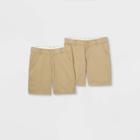 Boys' 2pk Flat Front Chino Shorts - Cat & Jack Beige
