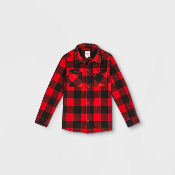 Boys' Microfleece Button-down Jacket - Cat & Jack Red