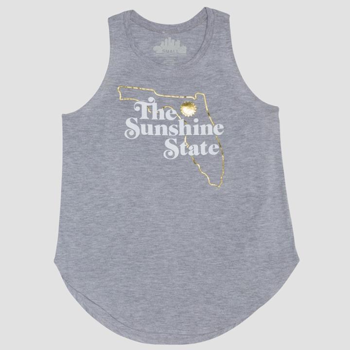 Women's The Sunshine State Graphic Tank Top - Awake Heather Gray M,