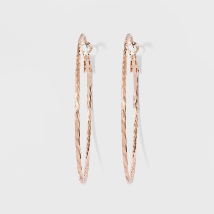 Textured Hoop Earrings - A New Day Rose Gold,