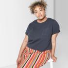 Women's Plus Size Short Sleeve Pocket T-shirt - Wild Fable Hematite