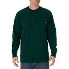 Dickies Men's Cotton Heavyweight Long Sleeve Pocket Henley Shirt, Size: Large, Hunter Green