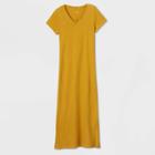 Women's Short Sleeve T-shirt Dress - Universal Thread Yellow