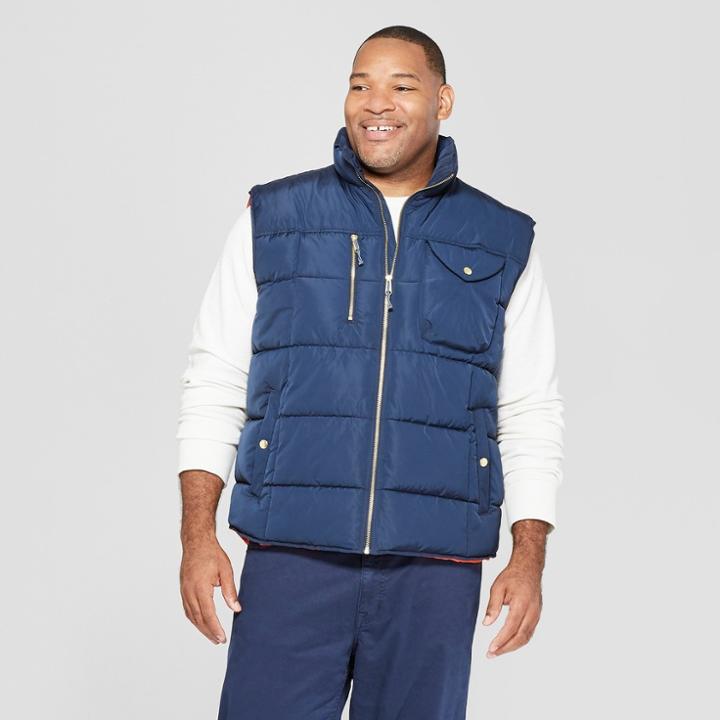 Men's Big & Tall Puffer Vest - Goodfellow & Co Navy (blue)