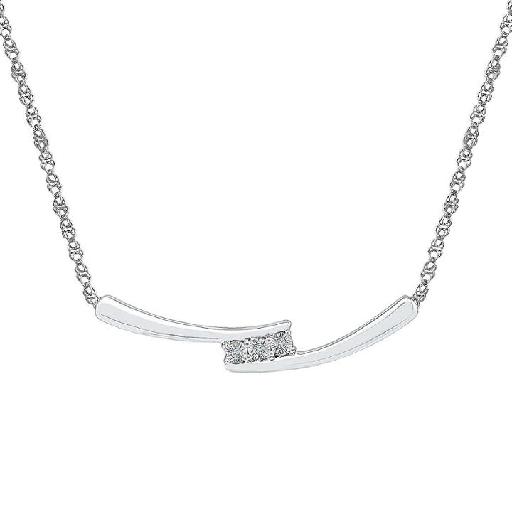 Target Diamond Accent White Diamond Miracle Set Three-stone Necklace In Sterling Silver (ij-i2-i3), Women's