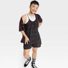 No Brand Pride Adult Sleeveless Rainbow Grid Romper - Black Plaid