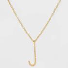 Gold Over Silver Plated Cubic Zirconia 'j' Initial Pendant Necklace - A New Day Gold