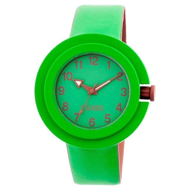 Target Women's Crayo Equinox Rubber Strap Watch-green, Green