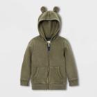 Toddler Fleece Zip-up Hoodie - Cat & Jack Green 12m, Toddler Unisex