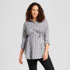 Maternity Gingham Long Sleeve Popover Tunic - Isabel Maternity By Ingrid & Isabel Black L, Infant Girl's