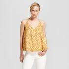Women's Floral Print Strappy Lace-up Back Swing Tank - Xhilaration Gold